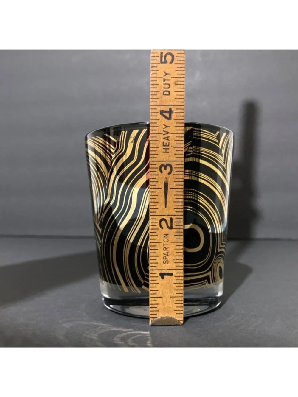 Jonathan Adler Black And Gold Malachite Old Fashioned Glass Set Of 2